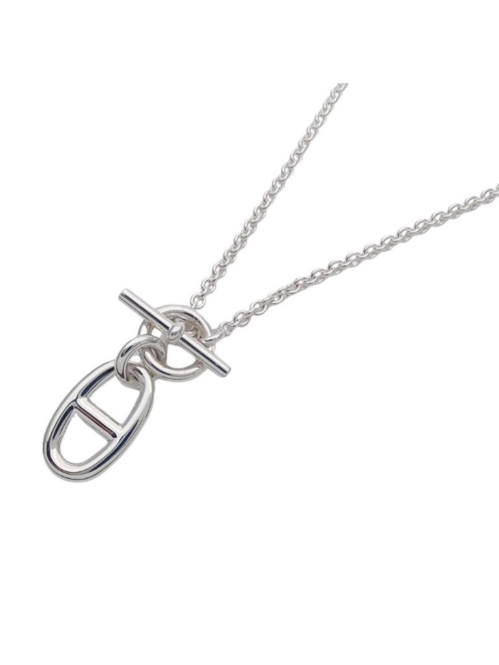 Hermes Necklace Chaine D'ancre Amulet Silver Polished